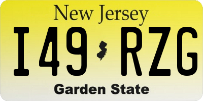 NJ license plate I49RZG