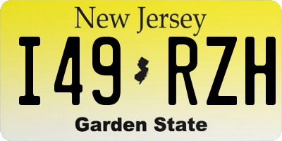 NJ license plate I49RZH