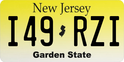 NJ license plate I49RZI