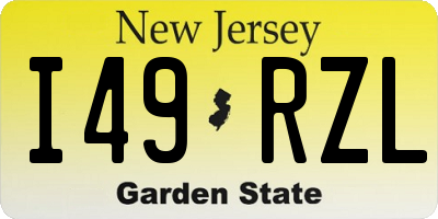 NJ license plate I49RZL