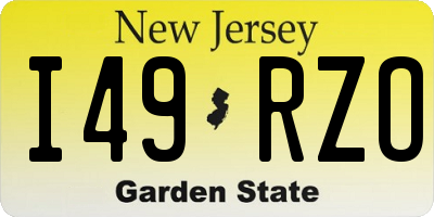 NJ license plate I49RZO