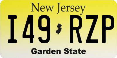NJ license plate I49RZP