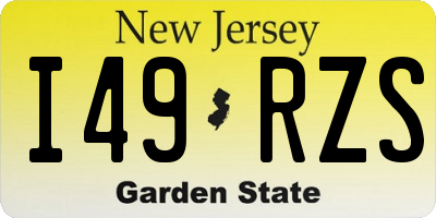 NJ license plate I49RZS