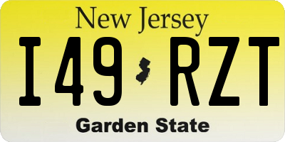 NJ license plate I49RZT