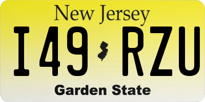 NJ license plate I49RZU