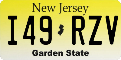 NJ license plate I49RZV