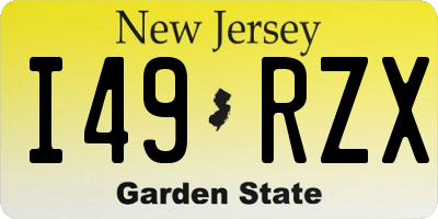 NJ license plate I49RZX