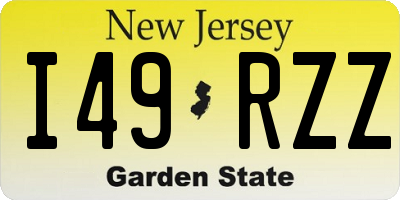 NJ license plate I49RZZ