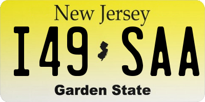NJ license plate I49SAA