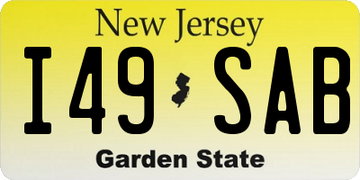 NJ license plate I49SAB