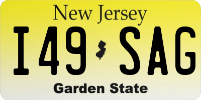 NJ license plate I49SAG