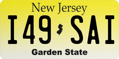 NJ license plate I49SAI