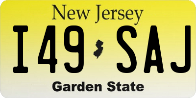 NJ license plate I49SAJ