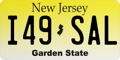 NJ license plate I49SAL