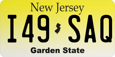 NJ license plate I49SAQ