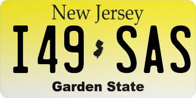 NJ license plate I49SAS