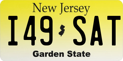 NJ license plate I49SAT