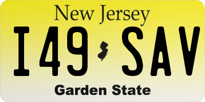 NJ license plate I49SAV