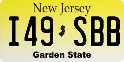 NJ license plate I49SBB