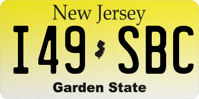 NJ license plate I49SBC