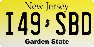 NJ license plate I49SBD