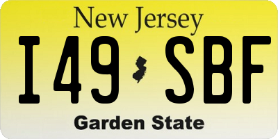 NJ license plate I49SBF