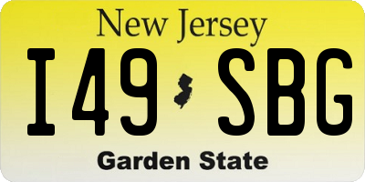 NJ license plate I49SBG