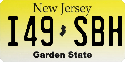 NJ license plate I49SBH