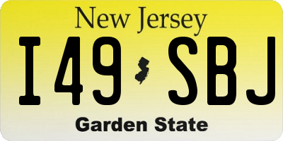 NJ license plate I49SBJ