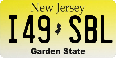 NJ license plate I49SBL