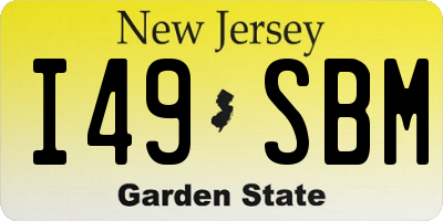 NJ license plate I49SBM