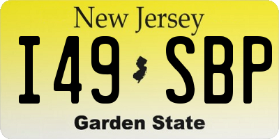 NJ license plate I49SBP