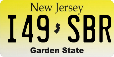 NJ license plate I49SBR