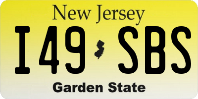 NJ license plate I49SBS