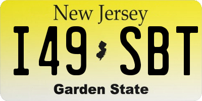 NJ license plate I49SBT