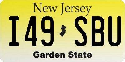 NJ license plate I49SBU