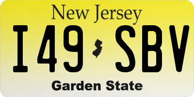 NJ license plate I49SBV