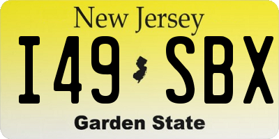 NJ license plate I49SBX