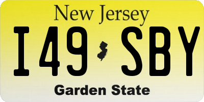 NJ license plate I49SBY