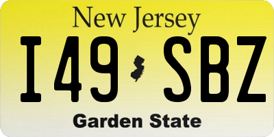 NJ license plate I49SBZ