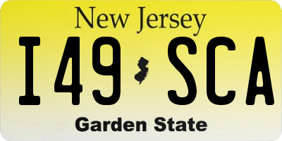 NJ license plate I49SCA