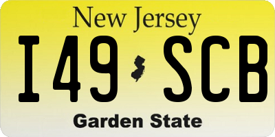 NJ license plate I49SCB