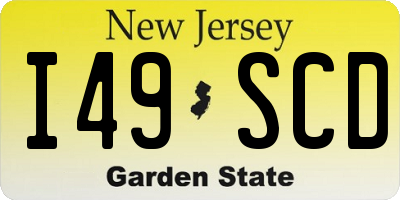 NJ license plate I49SCD