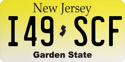 NJ license plate I49SCF