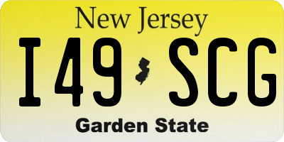 NJ license plate I49SCG