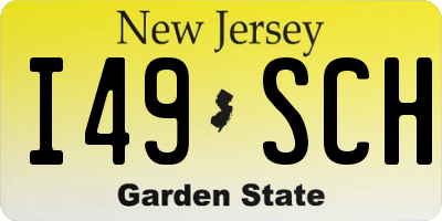 NJ license plate I49SCH