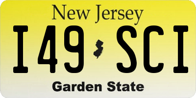 NJ license plate I49SCI