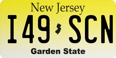 NJ license plate I49SCN