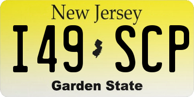 NJ license plate I49SCP