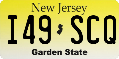NJ license plate I49SCQ